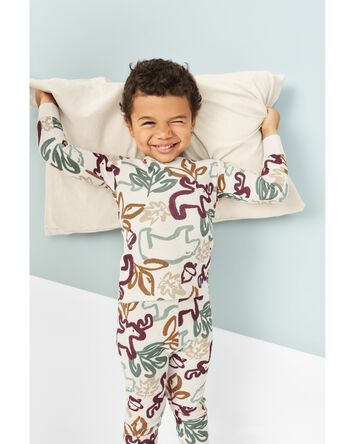 Pyjama 4 pièces en mélange de coton à motif de créatures de la forêt, 